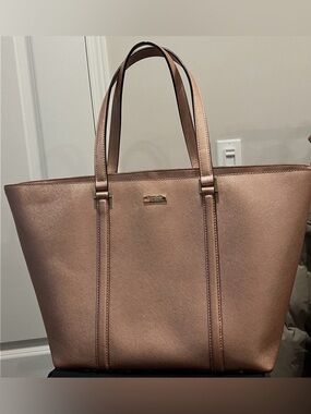 Kate Spade Metallic Rose Gold Tote Bag - Women